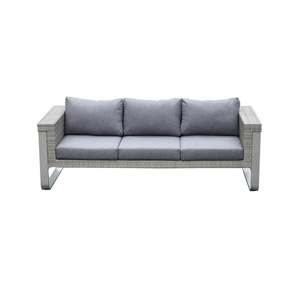 Daphnes Dinnette 86.6 x 35.4 x 28.7 in. Three seater Sofa with 12 cm Cusion & Back Pillow DA2653204